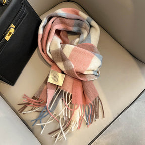 Women's scarf, unisex style, cowhide oil fruit green, pure wool, winter narrow scarf, versatile, warm, high-end scarf from England, perfect gift for boyfriend, girlfriend, friend, classmate