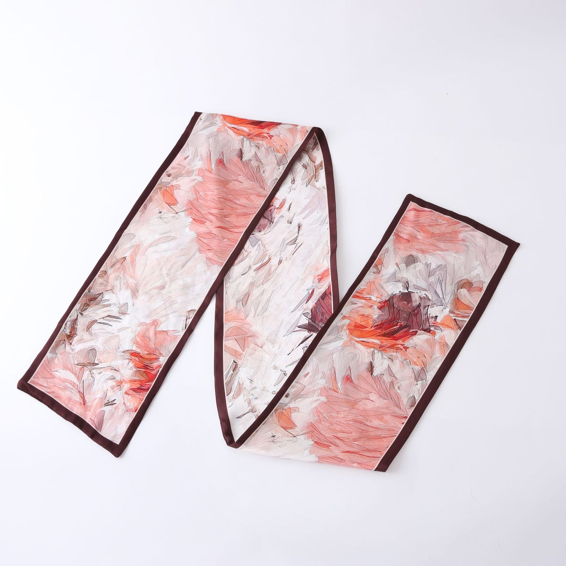 Silkworm silk scarves, thin and long stripes, printed women's fashion, versatile small scarves, ribbons, sunscreen, small silk, thoughtful gifts for friends, sisters, relatives and themselves, birthday gifts, thanksgiving gift box