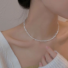 French natural Baroque small irregular freshwater pearl necklace for women, fashionable and versatile, elegant collarbone chain necklace for friends, girlfriends, Valentine's Day, birthday gifts, gratitude gifts, anniversary celebrations, gifts for h