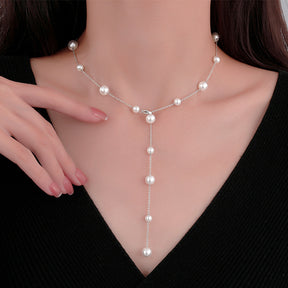 Star tassel pearl necklace design sense of niche necklace accessories high sense clavicle chain new girl birthday gift for her gift, send friends, send sisters clothing with decorative necklace