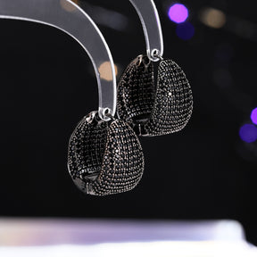 Europe and the United States Antique Premium Earrings Luxury Copper Set Zircon Earrings Inside and Outside Full Zirconium Set Water Drop shaped Earrings Women's Clothing Versatile Earrings Ornaments Send Yourself to Friends Send sisters Jewelry Gifts