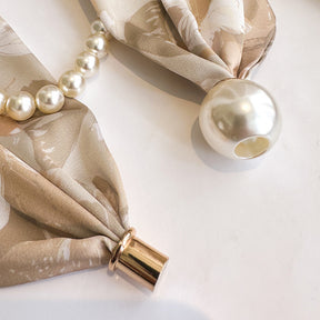 Magnetic button pearl necklace small strip scarves for women's mothers to protect their necks and neck lazy people to match with shirts, thin scarves, clothing, versatile accessories, small gifts for themselves, relatives, friends, sisters, warm and