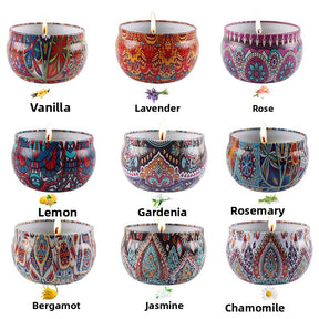 Makou Iron Can, Soybean Wax Aromatherapy Candle, Lavender Rose Vanilla, Jasmine Fragrance, Indoor Emotional Healing Aromatherapy, Smokeless Candle, Birthday Gift Set, 9-Piece Gift Set, Celebrating Festivals, Giving Gratitude to Friends, Gift Box