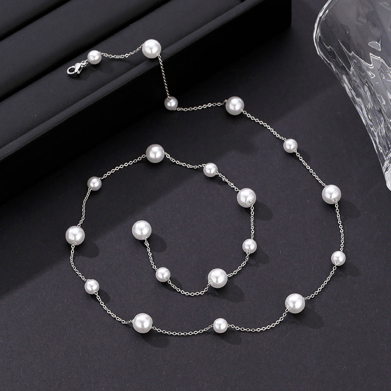 Star tassel pearl necklace design sense of niche necklace accessories high sense clavicle chain new girl birthday gift for her gift, send friends, send sisters clothing with decorative necklace