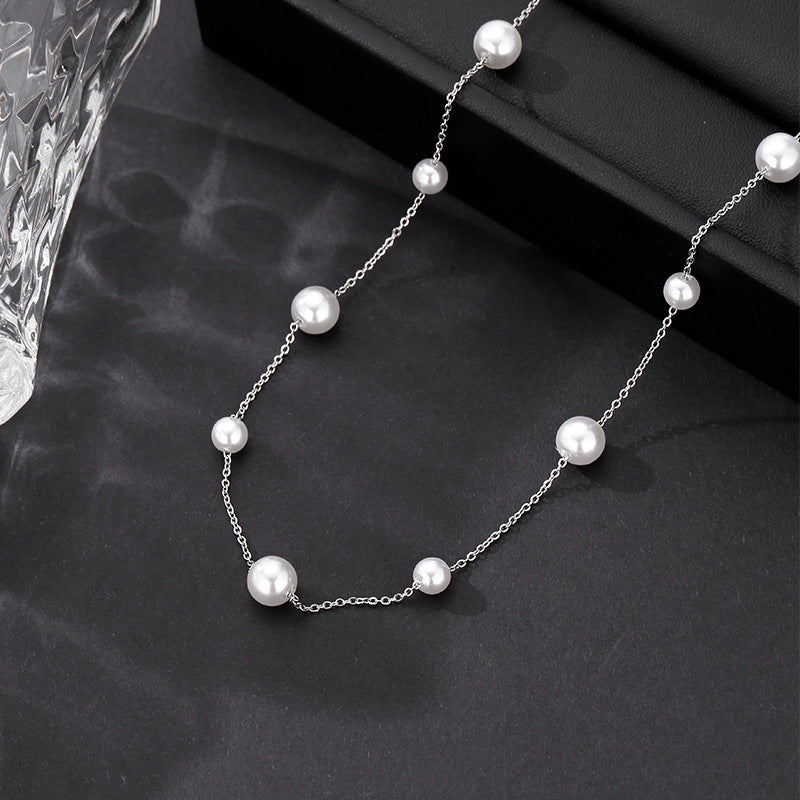 Star tassel pearl necklace design sense of niche necklace accessories high sense clavicle chain new girl birthday gift for her gift, send friends, send sisters clothing with decorative necklace