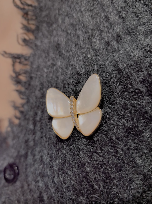 Zircon light luxury clothing corsage female elegant pin mother shell butterfly broken cocoon into butterfly brooch fashion surprise gift for a friend to send sisters fashion surprise gift for herself to send her girlfriend fashion accessories pin sou