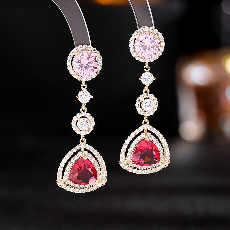 Elegant and Charming Earrings Drops Patchwork Women's Set Cubic Zirconia Set for Prom Daily Dating Accessories Creative Gift Ideas for Women's Accessories
