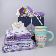 Warm birthday gift, exquisite purple blue high-end gift, Mother's Day Thanksgiving gift Hygge Gift Box, Gift Box for Women,  Self Care Gift Box, Christmas Care Package, Holiday Gift Box